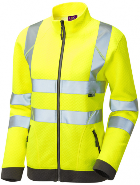 High Visibility Yellow Hollicombe SSL03 Ladies Zipped Sweatshirt